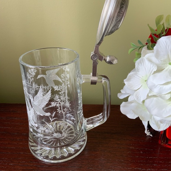 Lidded Glass Beer Stein - Picture 1 of 5